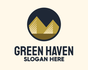 Gold Pyramid Mountain logo design