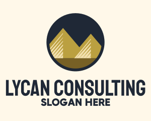 Gold Pyramid Mountain logo design