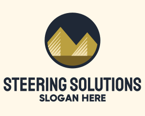 Gold Pyramid Mountain logo design