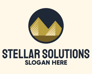 Gold Pyramid Mountain logo design