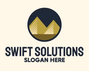 Gold Pyramid Mountain logo design