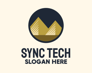 Gold Pyramid Mountain logo design