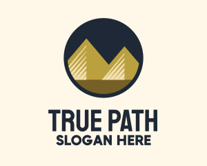 Gold Pyramid Mountain logo design