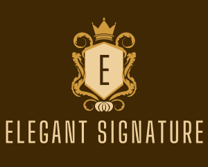 Elegant Crown Crest Lettermark logo design