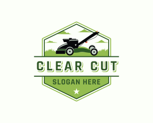 Lawn Mower Garden Landscaping logo design