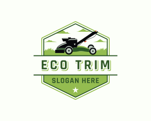 Lawn Mower Garden Landscaping logo design