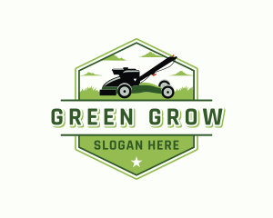 Lawn Mower Garden Landscaping logo design