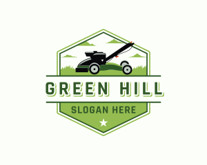 Lawn Mower Garden Landscaping logo design