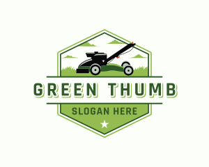 Lawn Mower Garden Landscaping logo design