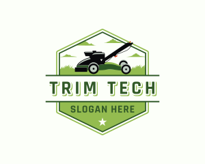 Lawn Mower Garden Landscaping logo design