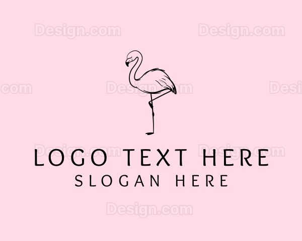 Flamingo Bird Drawing Logo