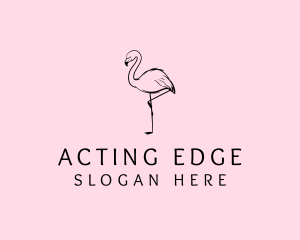 Flamingo Bird Drawing logo design