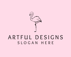 Flamingo Bird Drawing logo