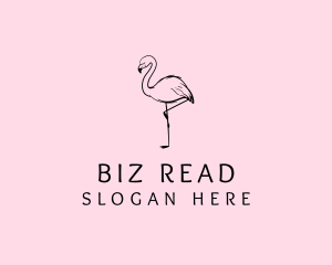 Flamingo Bird Drawing logo design