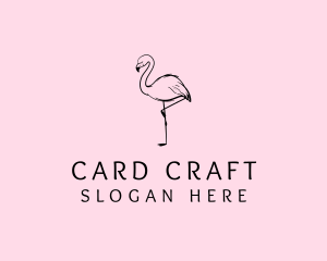 Flamingo Bird Drawing logo design