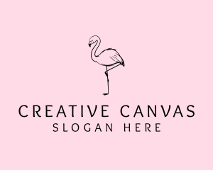 Flamingo Bird Drawing logo