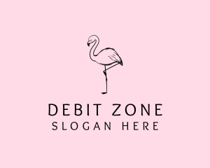 Flamingo Bird Drawing logo design