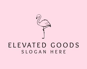 Flamingo Bird Drawing logo design