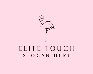 Flamingo Bird Drawing logo design