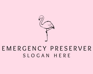 Flamingo Bird Drawing logo design