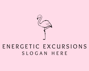 Flamingo Bird Drawing logo design