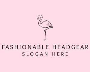 Flamingo Bird Drawing logo design