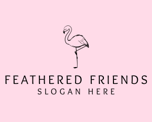 Flamingo Bird Drawing logo