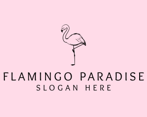 Flamingo Bird Drawing logo