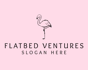 Flamingo Bird Drawing logo design