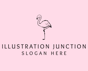 Flamingo Bird Drawing logo