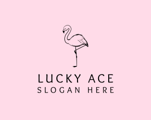 Flamingo Bird Drawing logo design