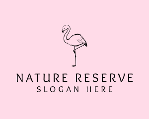 Flamingo Bird Drawing logo design