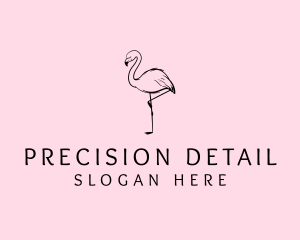 Flamingo Bird Drawing logo design