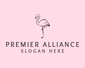 Flamingo Bird Drawing logo design