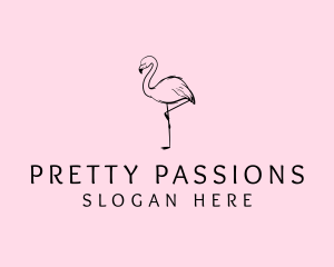 Flamingo Bird Drawing logo