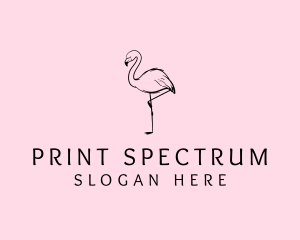 Flamingo Bird Drawing logo design