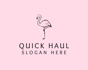 Flamingo Bird Drawing logo design