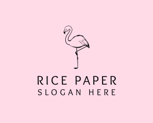 Flamingo Bird Drawing logo design