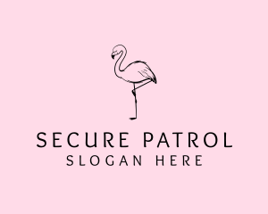 Flamingo Bird Drawing logo design