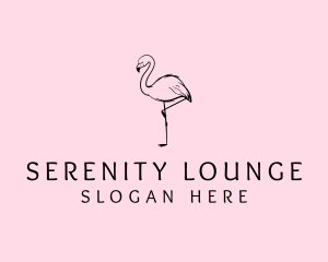 Flamingo Bird Drawing logo design