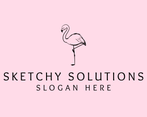 Flamingo Bird Drawing logo