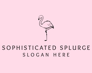 Flamingo Bird Drawing logo design