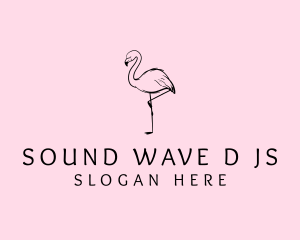 Flamingo Bird Drawing logo design