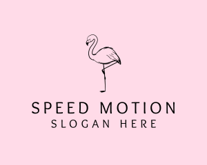 Flamingo Bird Drawing logo design