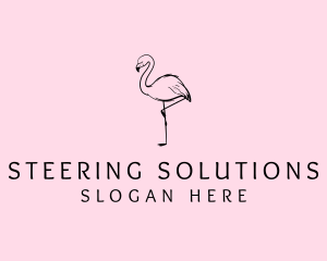 Flamingo Bird Drawing logo design