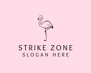 Flamingo Bird Drawing logo design