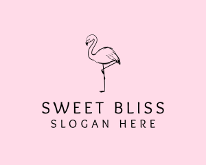 Flamingo Bird Drawing logo design