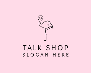 Flamingo Bird Drawing logo design