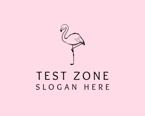 Flamingo Bird Drawing logo design