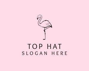 Flamingo Bird Drawing logo design